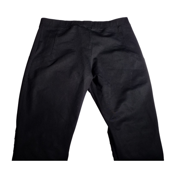 Zara Woman Black Striped Legging Pants Size M Pull-On Stretch Ankle - Picture 3 of 6